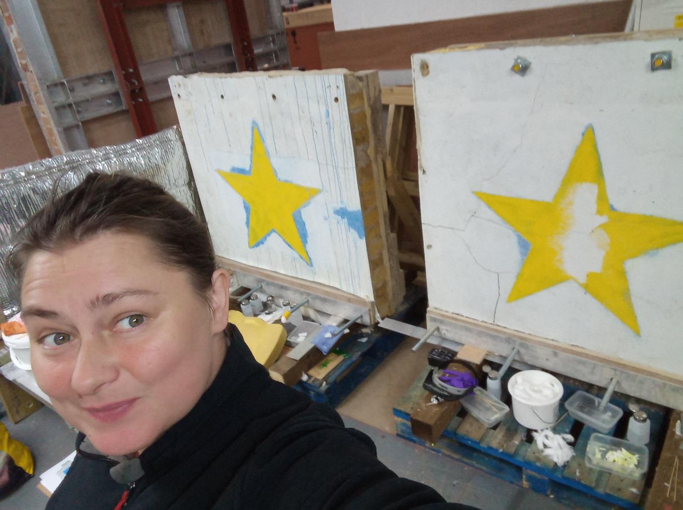 Restoration of Banksy mural ''Brexit'' Lamberhurst Farm, Dargate. England